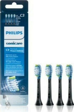 Philips Sonicare C3 Premium Plaque Defence Electric Toothbrush Replacement Heads for Standard Black HX9044/33 4pcs