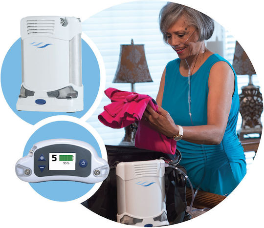AirSep Freestyle Comfort Portable Oxygen Concentrator with 2x8-Cell Battery 5lt