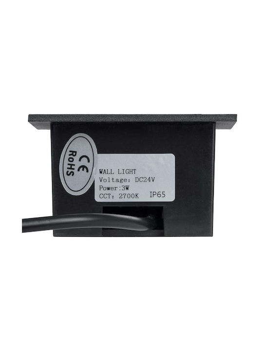 GloboStar Step-Mina Platz Metallisch Einbau Spot mit integriertem LED und Warmweißes Licht Schwarz 8.3x8.3cm. 1Stück