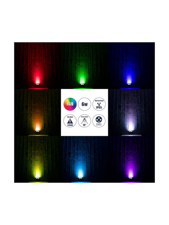 GloboStar Stepluna Außenstehlampe LED Wall Washer 6W RGB IP65 Grau
