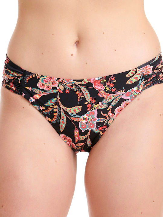 Bikini-Set Blumen Schwarz