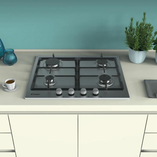 Candy CHG6BRX Plită pe Gaz Autonom Inox 59.5x51εκ. Argintiu