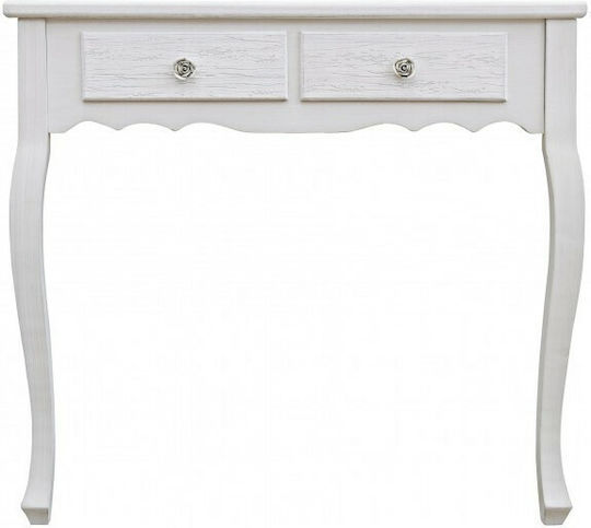 Blanc Consolă Lemn Alb L80xL40xH75buc