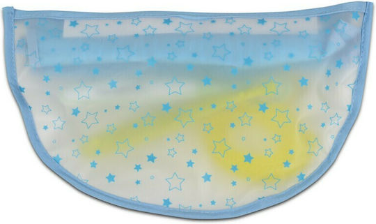 Cangaroo Baby Bib Glam Waterproof Bib Plastic with Hoop & Loop Fastener & Pocket Blue