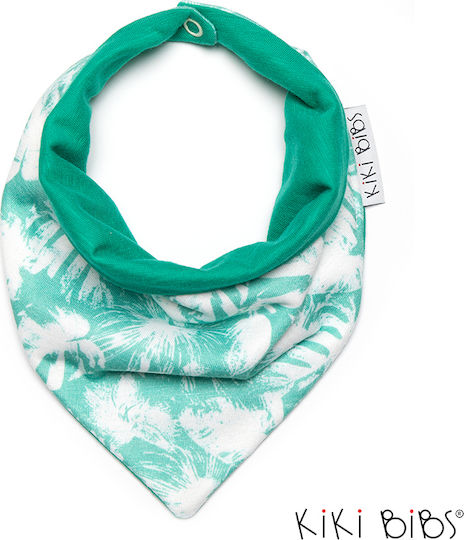 Kiki Bibs Jungle Bandana Fabric with Button Green for 3 m+