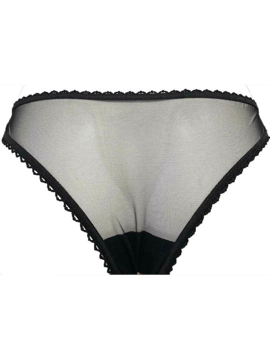 La Nuit Underwear with Front Opening in Black Color