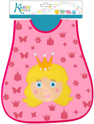 Kiokids Princess Waterproof Bib Fabric with Hoop & Loop Fastener Pink