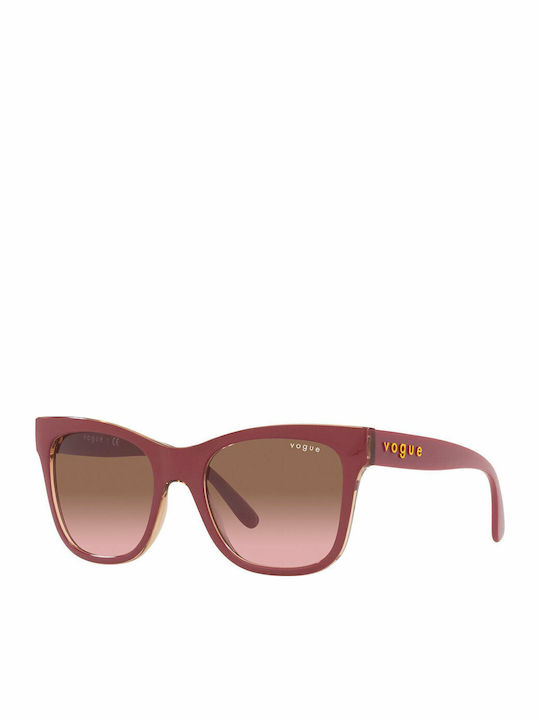 Vogue Women's Sunglasses with Burgundy Plastic Frame and Brown Gradient Lens VO5428S 299414