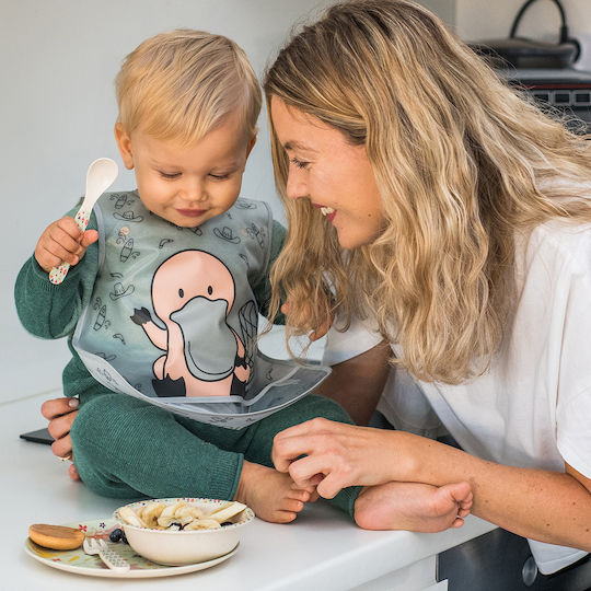 Babyono Αδιάβροχη Ποδιά Πλαστική με Αυτοκόλλητο Πολύχρωμη για 24 m+