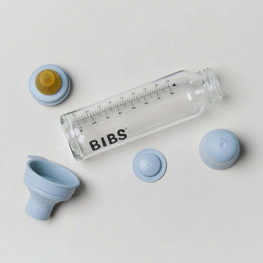 Bibs Γυάλινο Μπιμπερό με Θηλή Σιλικόνης για 0+ μηνών Ροζ Blush 225ml