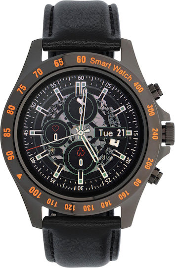 Garett Men Style Smartwatch με Παλμογράφο (Μαύρο)