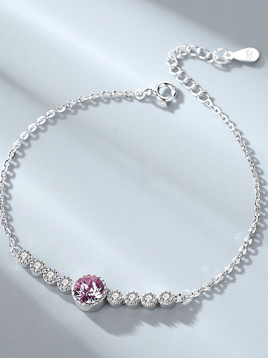 Armband aus 925 Silber mit rosa Zirkonstein