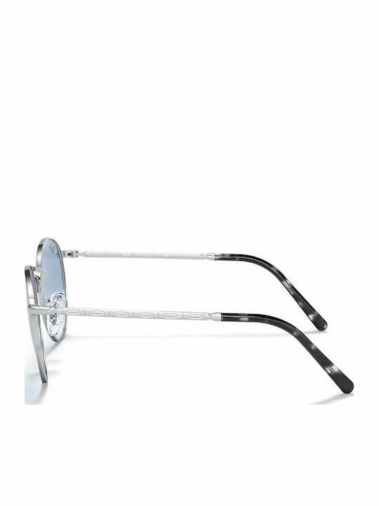 Ray Ban New Round Унисекс Слънчеви Очила с Сребърна Метална Рамка и Сини Преливащи Стъкла RB3637 003/3F