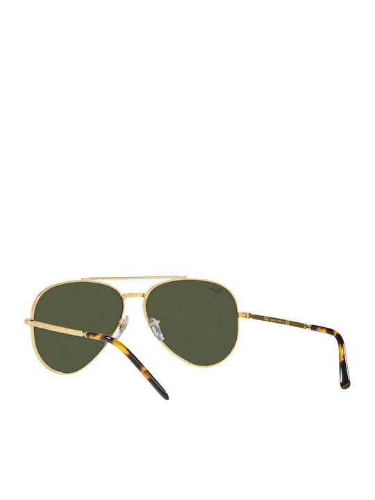 Ray Ban Aviator Unisex Γυαλιά Ηλίου με Χρυσό Μεταλλικό Σκελετό και Πράσινο Φακό RB3625 9196/31