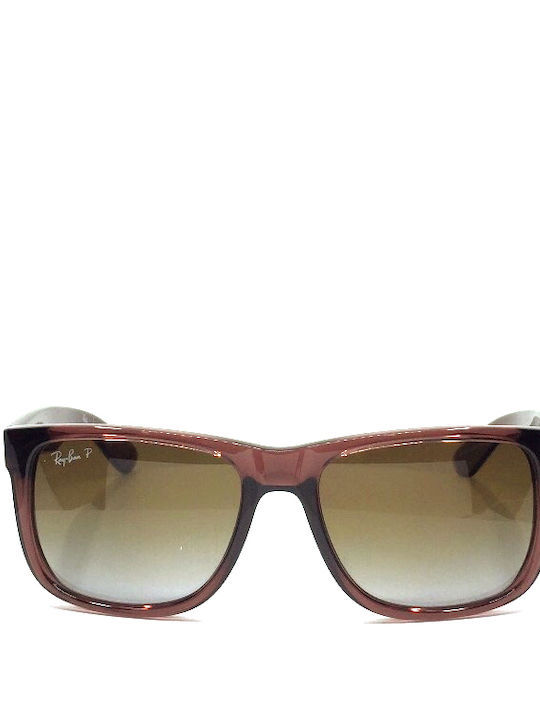 Ray Ban Justin Unisex Ochelari de soare cu Violet Cadru și Maro Degrade Polarized Lentilă RB4165 6597/T5