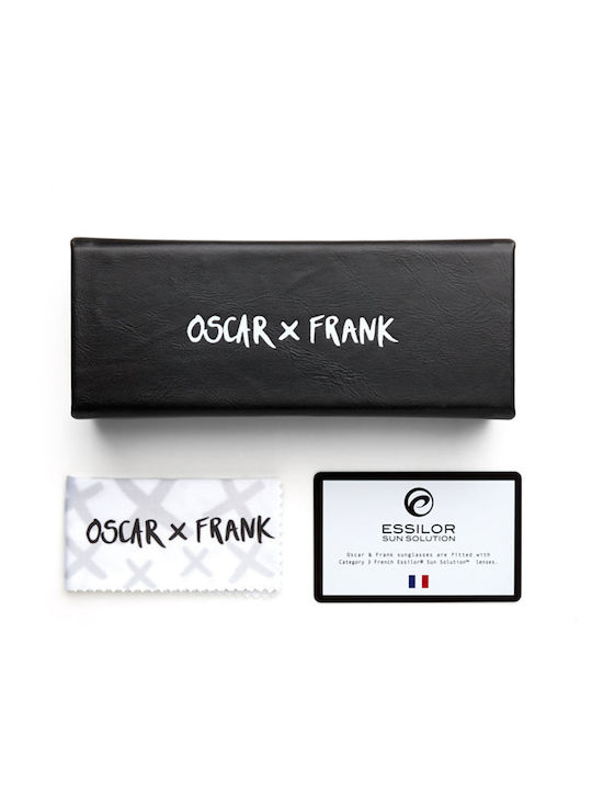 Oscar & Frank Cortez Дамски Слънчеви Очила с Пластмасова Рамка Гланцов Черен