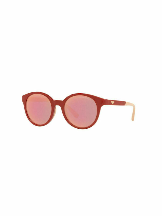 Emporio Armani Women's Sunglasses with Burgundy Plastic Frame and Red Mirror Lens EA4185 5077D0