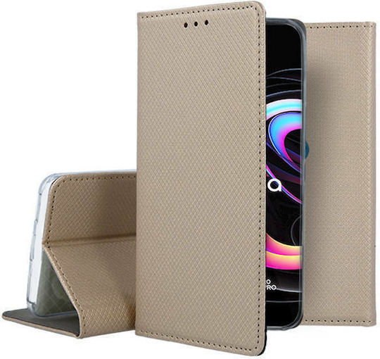 Tel1 Smart Magnet Buchen Sie Synthetisches Leder Gold (Edge 20 Pro)