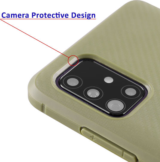Volte-Tel Carbon Camera Protective Back Cover Σιλικόνης Χακί (Redmi 9)