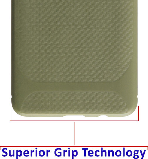 Volte-Tel Carbon Camera Protective Back Cover Σιλικόνης Χακί (Redmi Note 9)