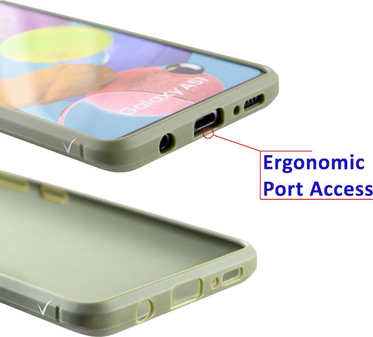 Volte-Tel Carbon Camera Protective Back Cover Σιλικόνης Χακί (Galaxy A41)