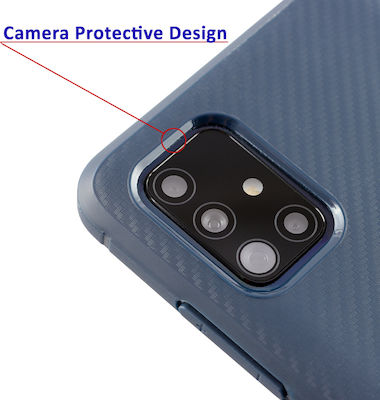 Idol 1991 Carbon Rugged Camera Protective Coperta din spate Silicon rezistent Albastru (iPhone 12 mini) 8274602