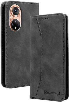 Bodycell PU Leather Synthetic Leather Wallet Black (Honor 50)