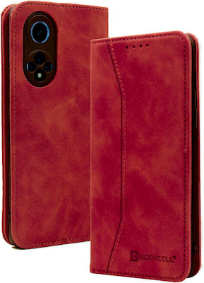 Bodycell PU Leather Portofel Piele artificială Magnetic Roșu (Huawei Nova 9 / Honor 50 5G - Huawei Nova 9 / Honor 50 5G) 04-00451