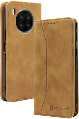 Bodycell PU Leather Portofel Piele artificială Maro (Huawei Nova 8i) 04-00386