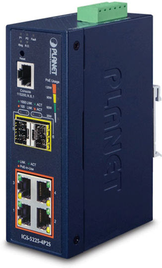 Planet IGS-5225-4P2S Managed L2 PoE+ Switch με 4 Θύρες Gigabit (1Gbps) Ethernet και 2 SFP Θύρες