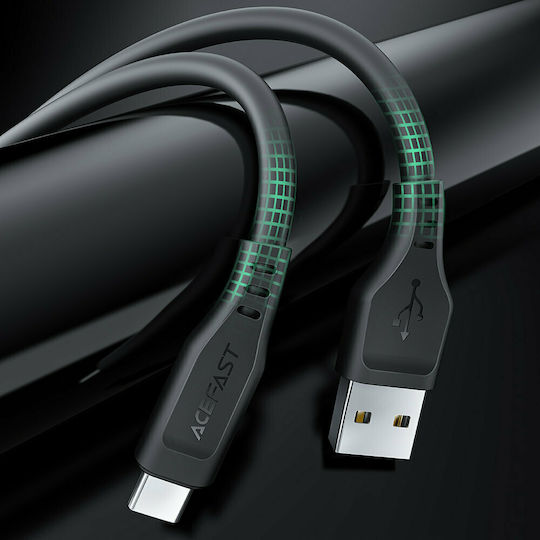 Acefast C3-04 USB 2.0 Cable USB-C male - USB-A 60W Black 1.2m