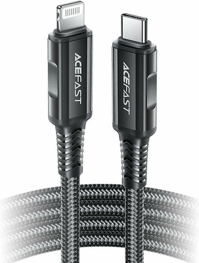 Acefast C4-01 Плетена USB-C към Lightning кабел 30W Черен 1.8м