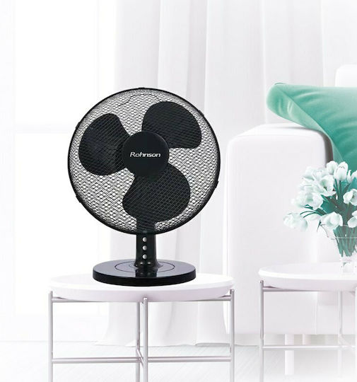 Rohnson Επιτραπέζιος Ανεμιστήρας 35W Διαμέτρου 30cm Μαύρος