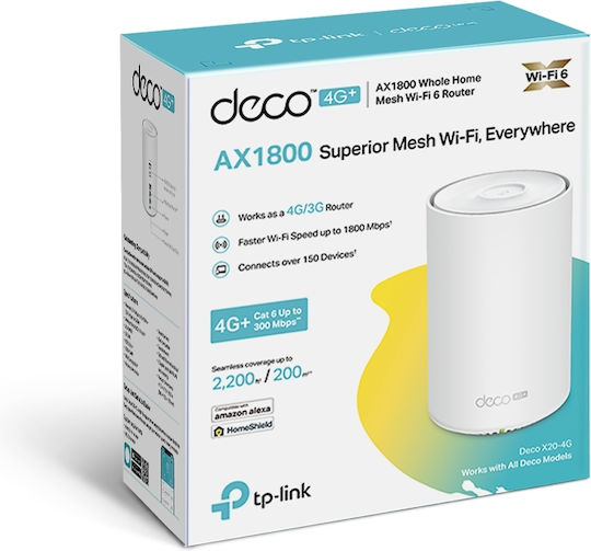 TP-LINK Deco X20 4G v1 WiFi Mesh Network Access Point Wi‑Fi 6 Dual Band (2.4 & 5GHz)