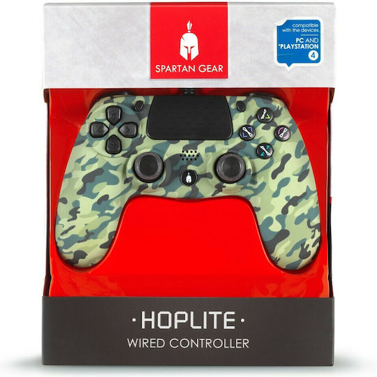 Spartan Gear Hoplite Ενσύρματο Gamepad για PC / PS4 Green Camo