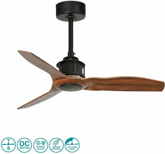 Faro Barcelona Fan S Ceiling Fan 91cm Black/Walnut