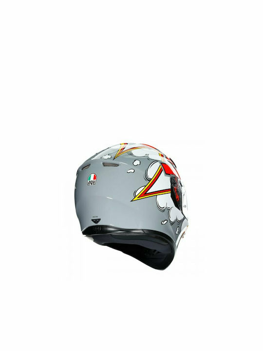 AGV K-3 SV Multi - Bubble Grey/White/Red Motorcycle Helmet Full Face ECE 22.05 1490gr with Sunvisor