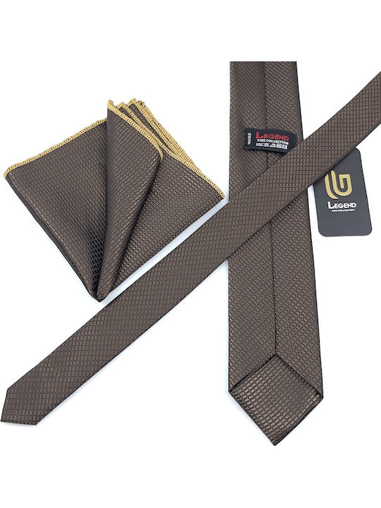 Legend Accessories Synthetic Men's Tie Set Printed Brown