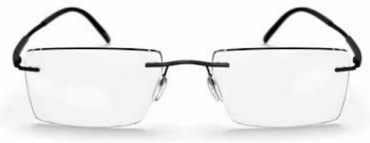 Silhouette Herren Metallisches Brillengestell aus Titanium Schwarz 5540 DR 9040
