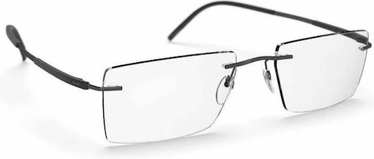Silhouette Herren Metallisches Brillengestell aus Titanium Schwarz 5540 DR 9040