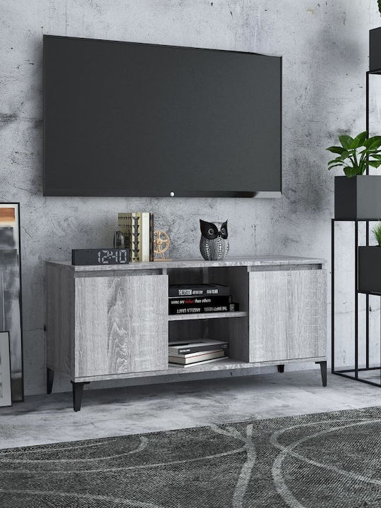 Particle Board / Metal TV Furniture Grey Sonoma L103.5xW35xH50cm