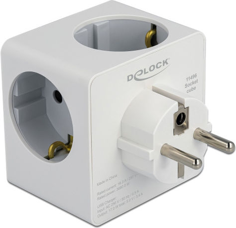 DeLock PowerCube Aσφαλείας 3 Θέσεων με 2 USB-A και USB-C