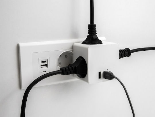 DeLock PowerCube Aσφαλείας 3 Θέσεων με 2 USB-A και USB-C