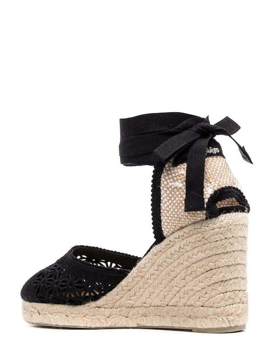 Castaner Platforme dama în stil espadrile Negre