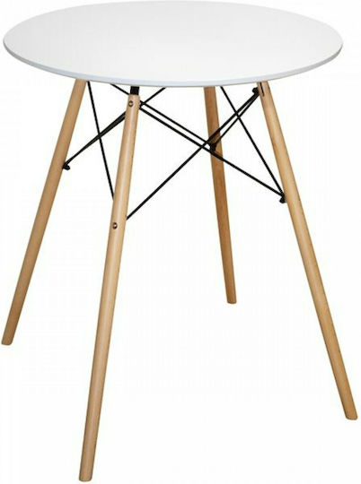 Minimal Tisch Küche Holz Weiß 60x60x72cm