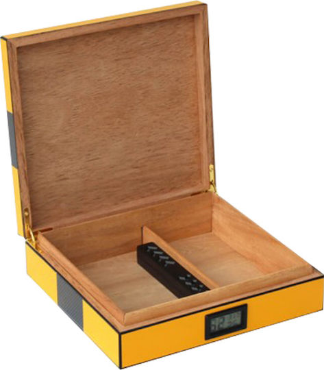 Sikarlan Holz Zigarrenbefeuchter 25 mit digitalem Hygrometer 23cmx21.5cmx6cmcm