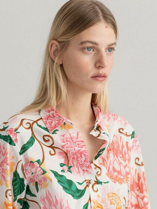 Μακρυμάνικο Γυναικείο Πουκάμισο Eggshell Floral