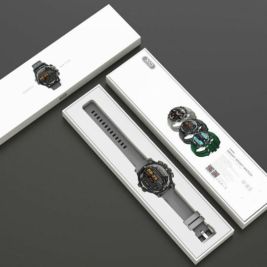 XO H32 46mm Smartwatch με Παλμογράφο (Μαύρο)