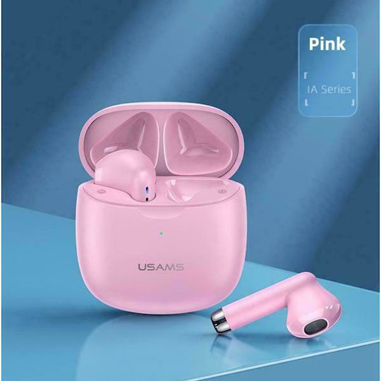 Usams IA04 Ohrstöpsel Bluetooth-Freisprecheinrichtung Kopfhörer mit Ladeetui Rosa