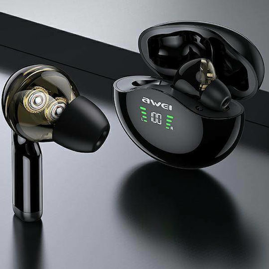 Awei T12P In-ear Bluetooth Handsfree Earphones with Sweat Resistance and Charging Case Black